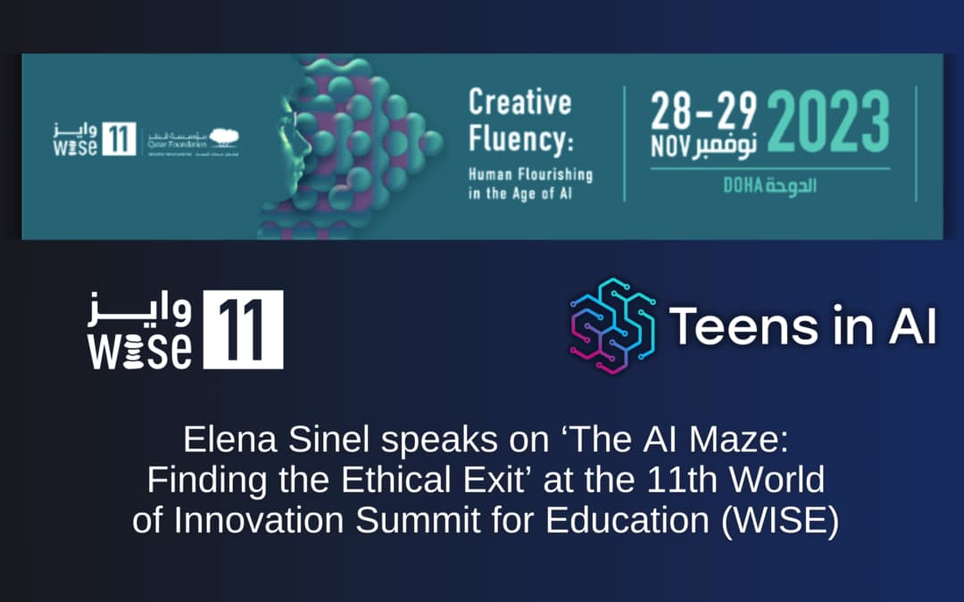 Elena Sinel explored AI ethics at the WISE 11 Summit, part of the discussions were on education, equity, and technology's future.