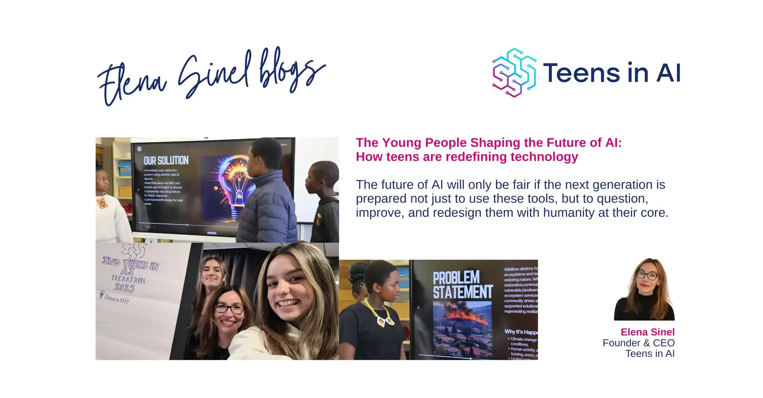 Elena Sinel blogs: The Young People Shaping the Future of AI ~ How Teens Are Redefining Technology