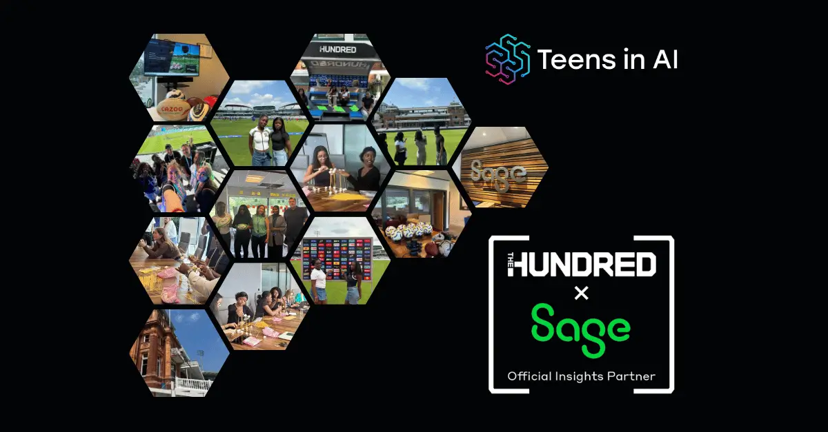 Teens in AI Platinum Partner, Sage, celebrates its partnership with The Hundred Cricket Tournament, prioritising their commitment to providing STEM opportunities to young people.