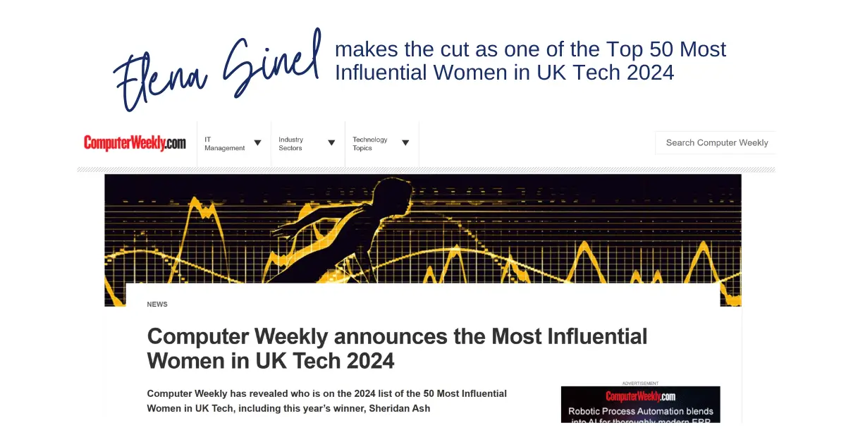 Elena Sinel Computer weekly - Most Influential Women in UK Tech 2024
