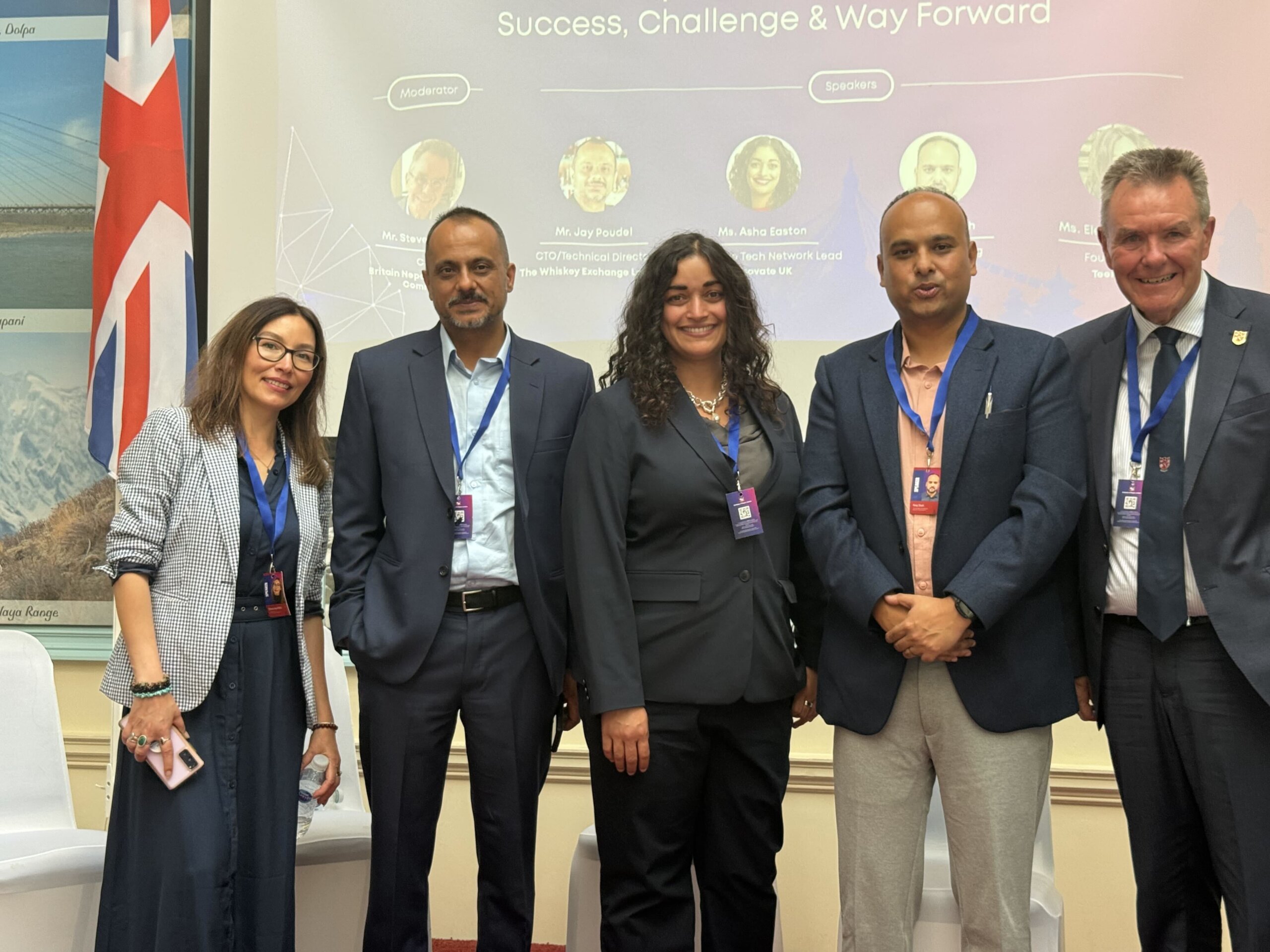 Elena Sinel at Teens in AI moderates and speak on panel for The Embassy of Nepal in London