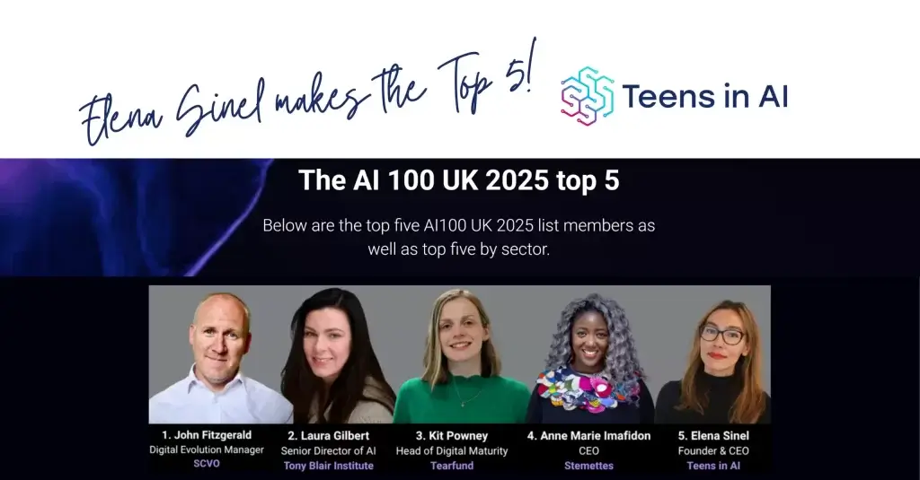 Elena Sinels makes the cut in the Top 5 of the AI100 UK List