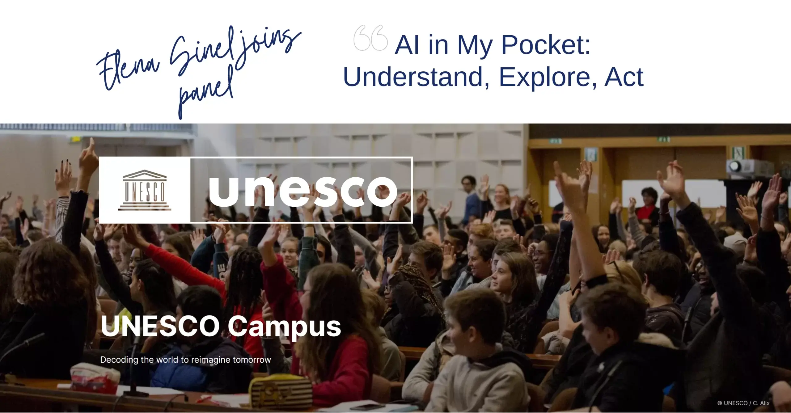 Elena Sinel invited to speak at UNESCO Campus AI panel