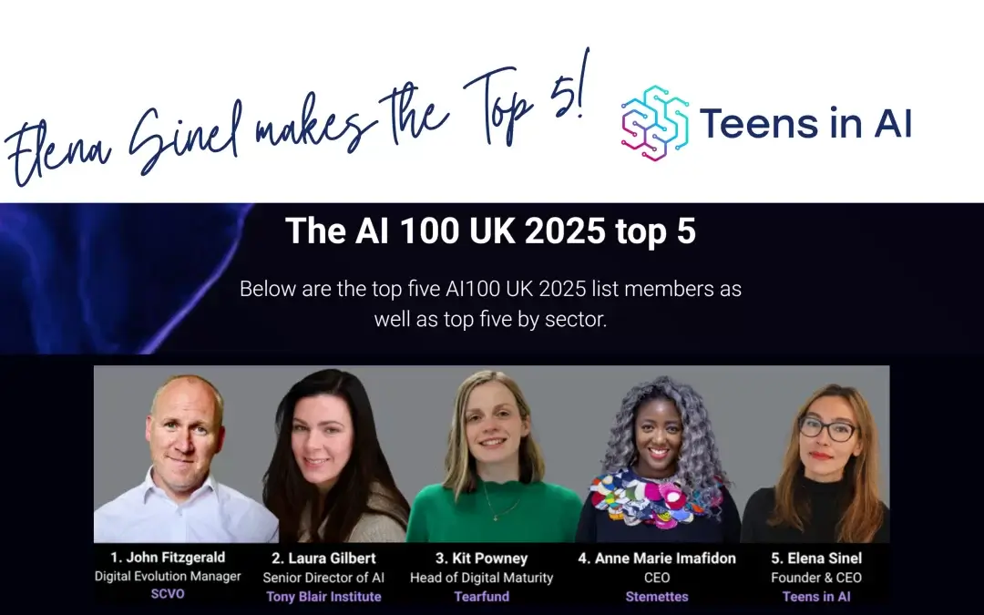 Elena Sinel honoured in the Top 5 of the “AI100 UK 2025” leaders