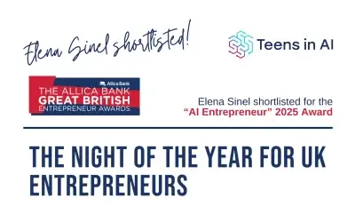 Elena Sinel shortlisted for The Great British Entrepreneur “AI Entrepreneur” 2025 Award