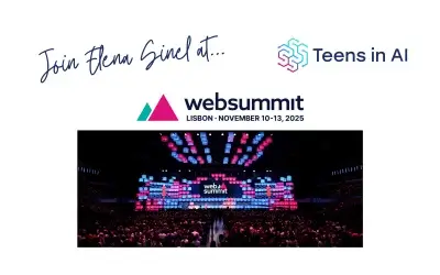 Teens in AI’s Founder and CEO Elena Sinel attends WebSummit Lisbon