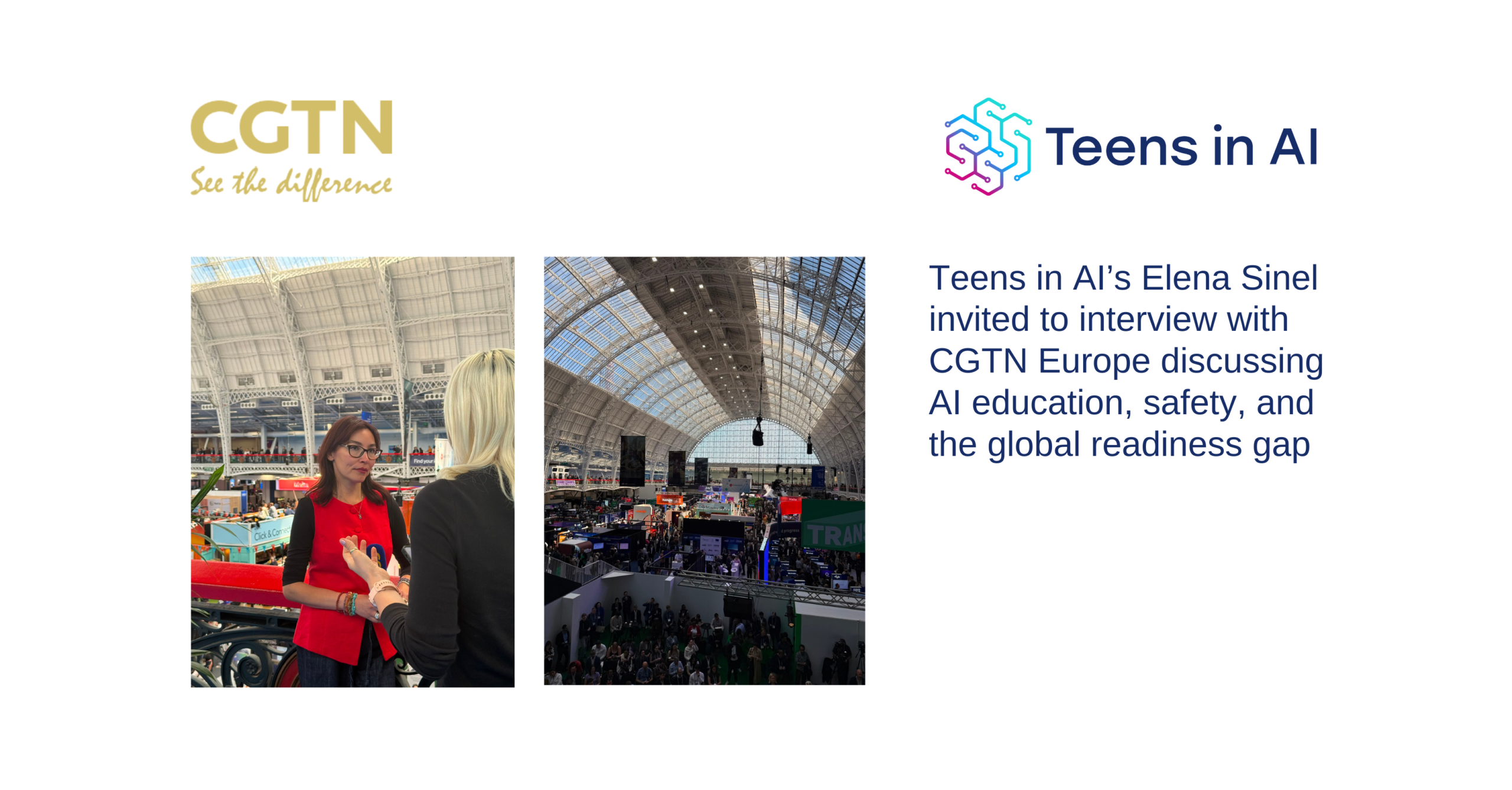Elena Sinel invited to interview with CGTN Europe at London Tech Week 2026