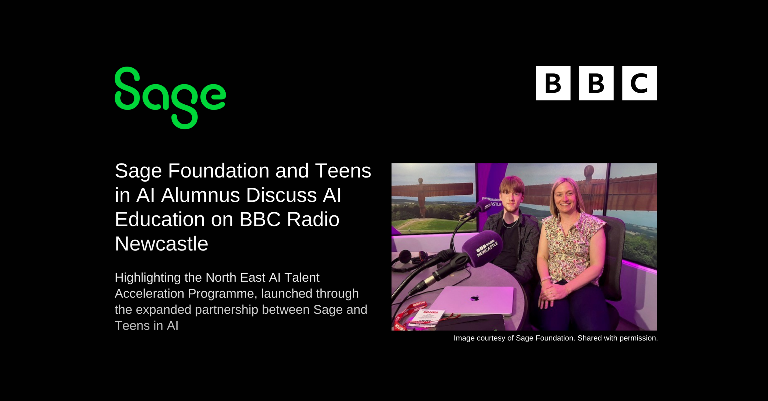 BBC Radio Newcastle Features Sage Foundation and Teens in AI Alumnus to Discuss AI Education