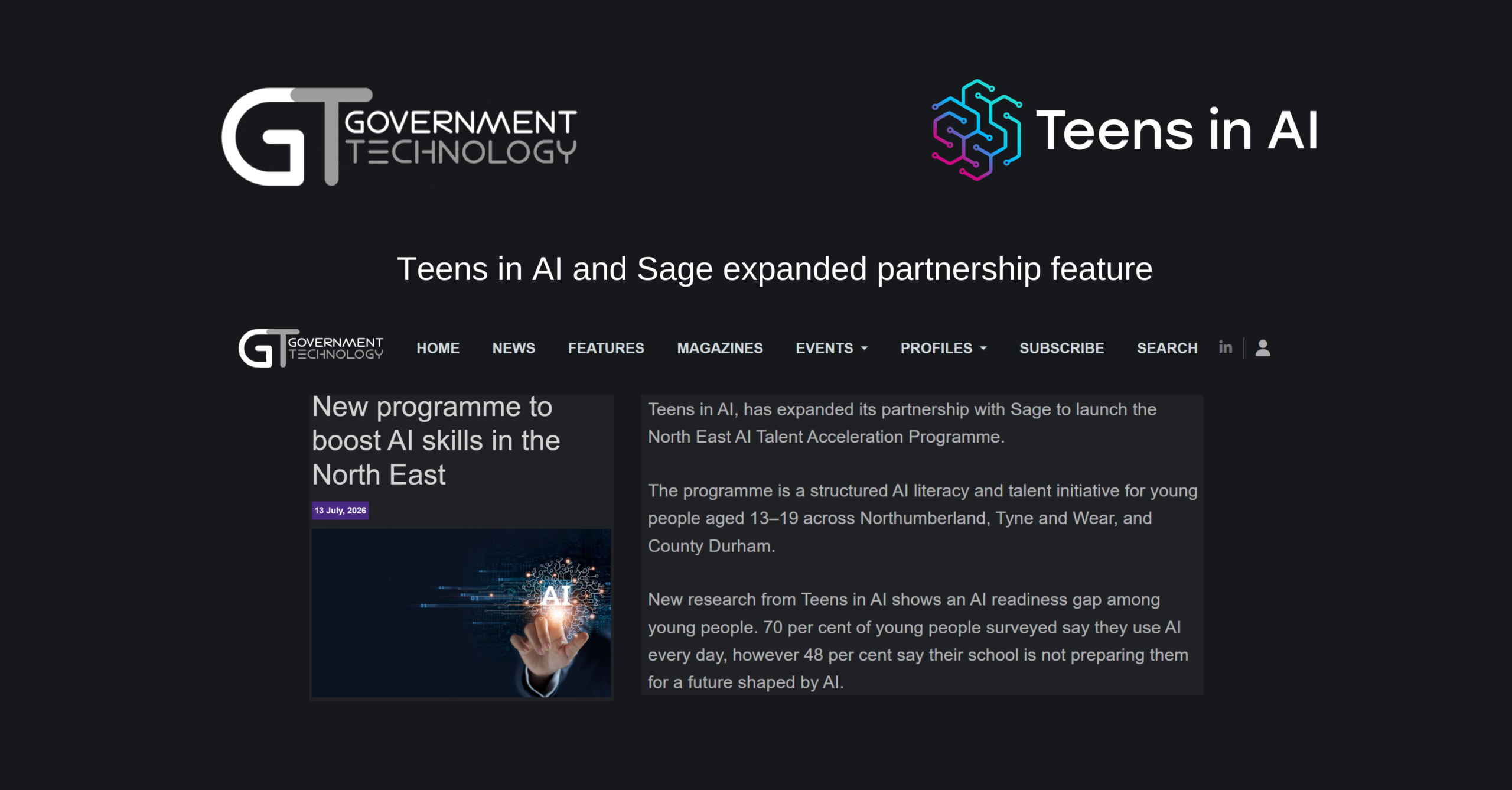 Government Technology Highlights Teens in AI and Sage Partnership Expansion