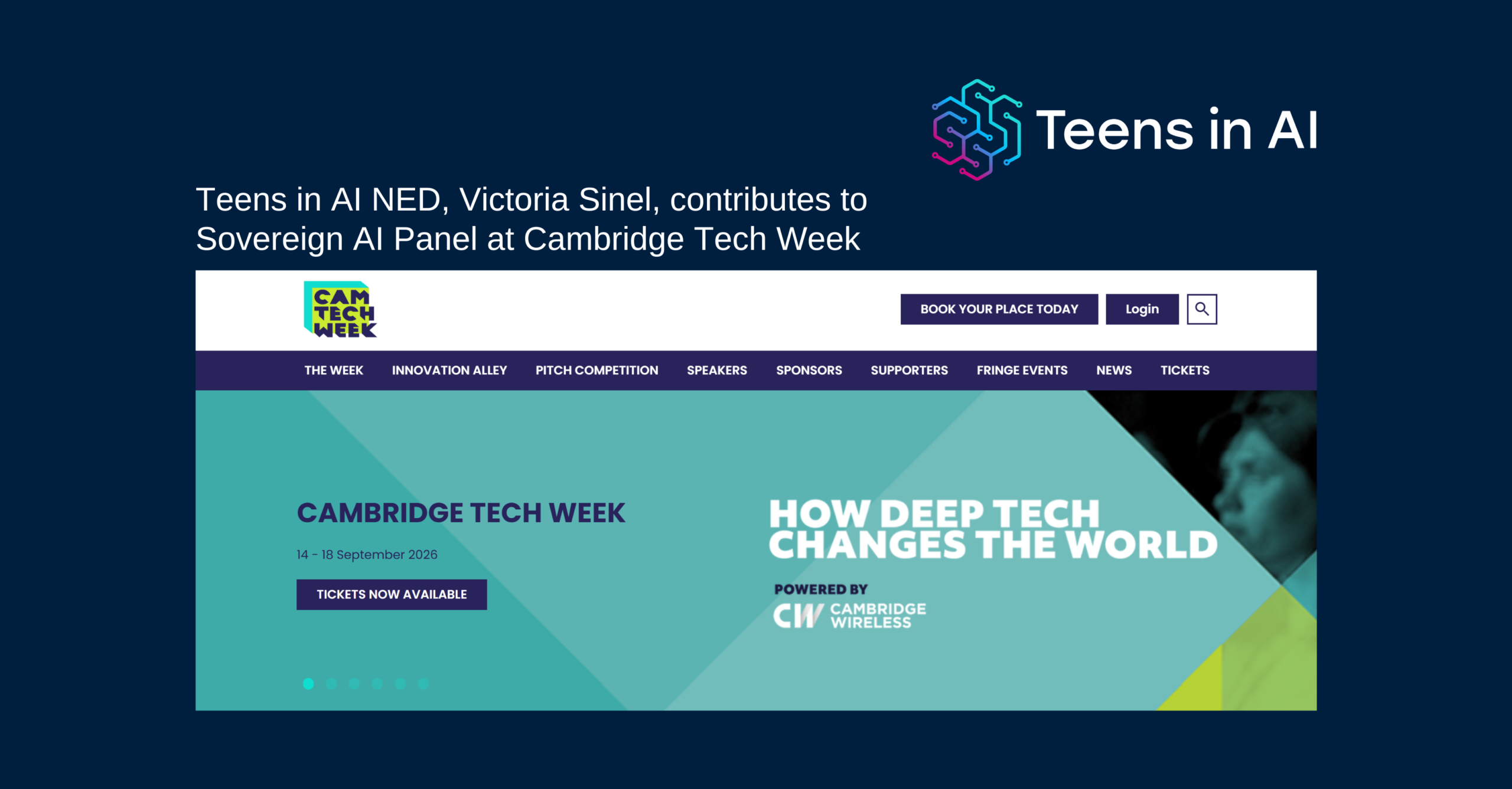 Teens in AI NED Victoria Sinel contributes to Sovereign AI Panel at Cambridge Tech Week 2026