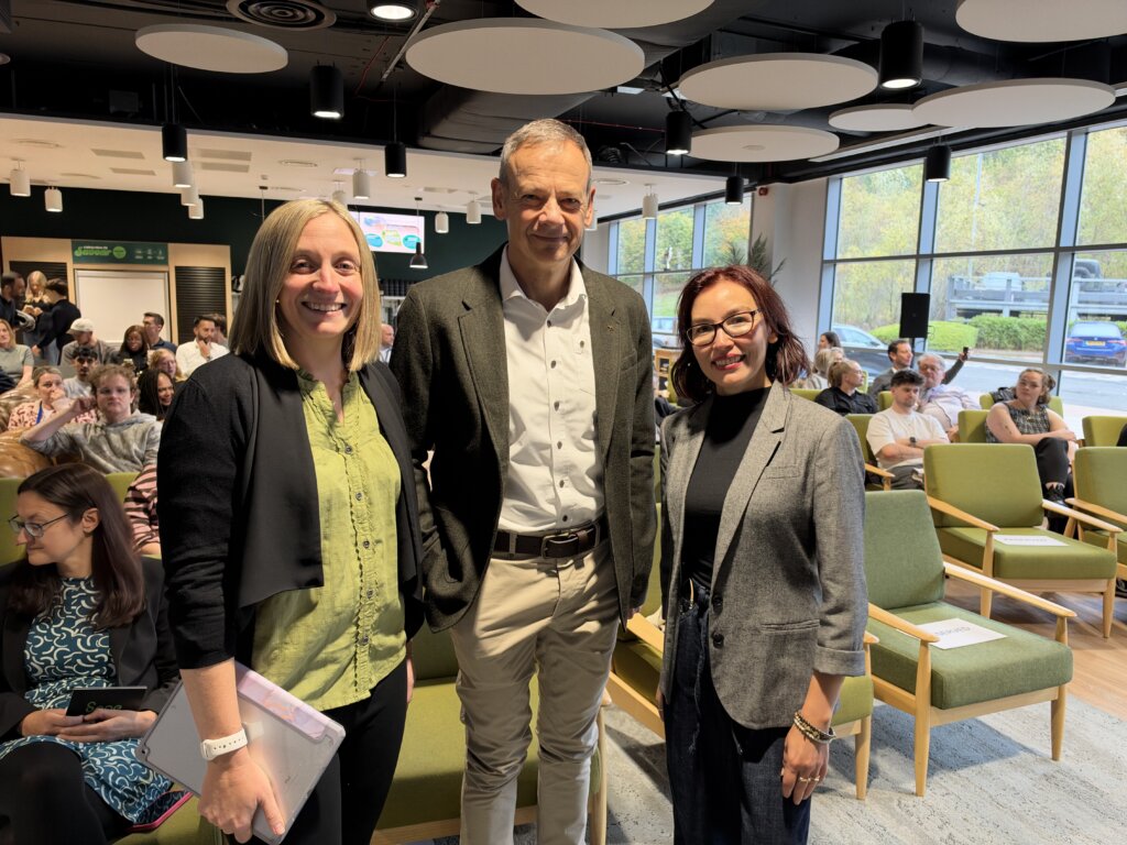 Elena Sinel, Pieter Bensch and Helen Devanny at the Sage and Teens in AI Launch Event